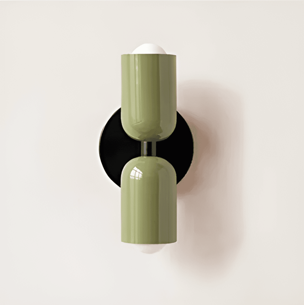 Modern Iron Double-Sided Capsule Wall Sconce | Integrated LED Up and Down Light for Bedroom 10