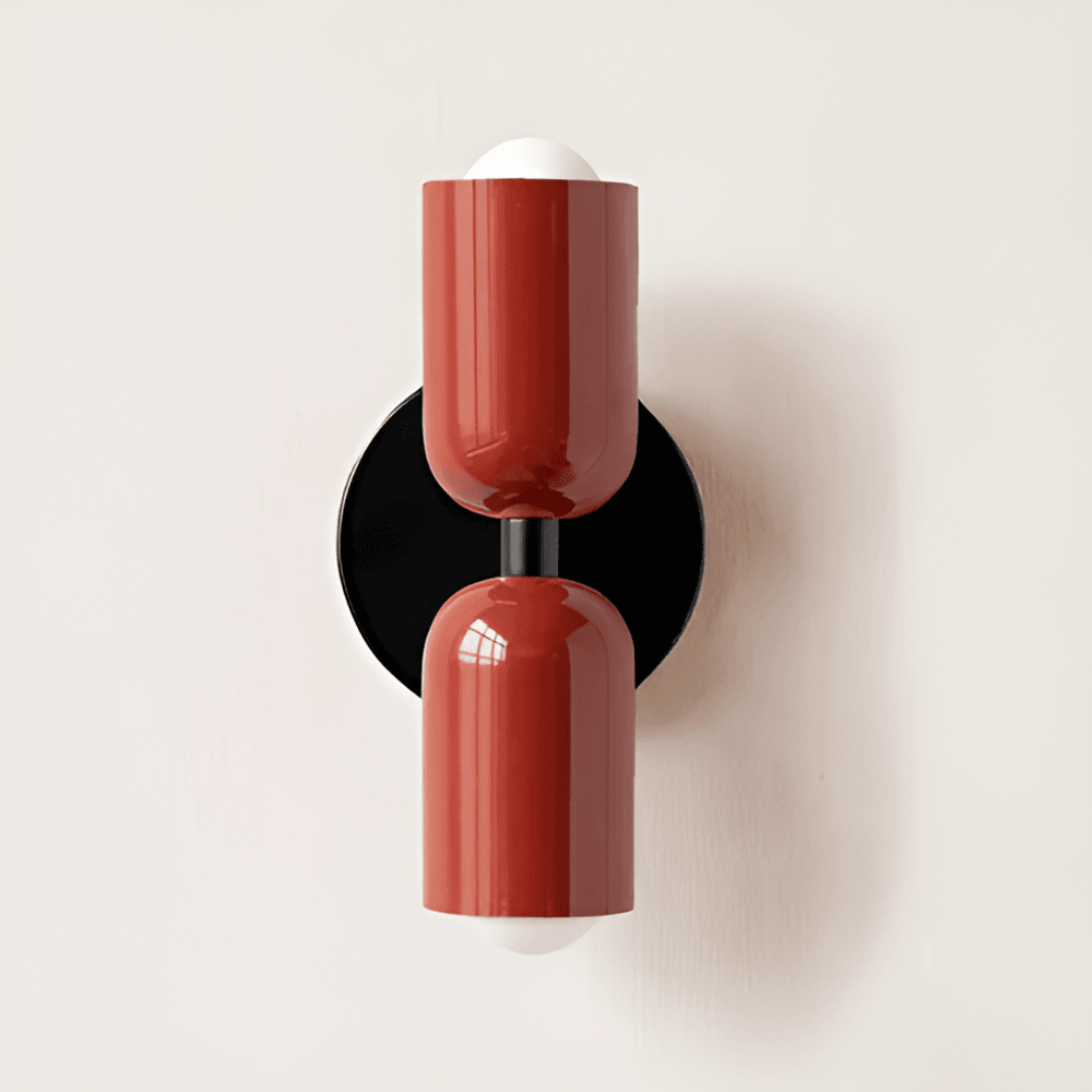 Modern Iron Double-Sided Capsule Wall Sconce | Integrated LED Up and Down Light for Bedroom 11