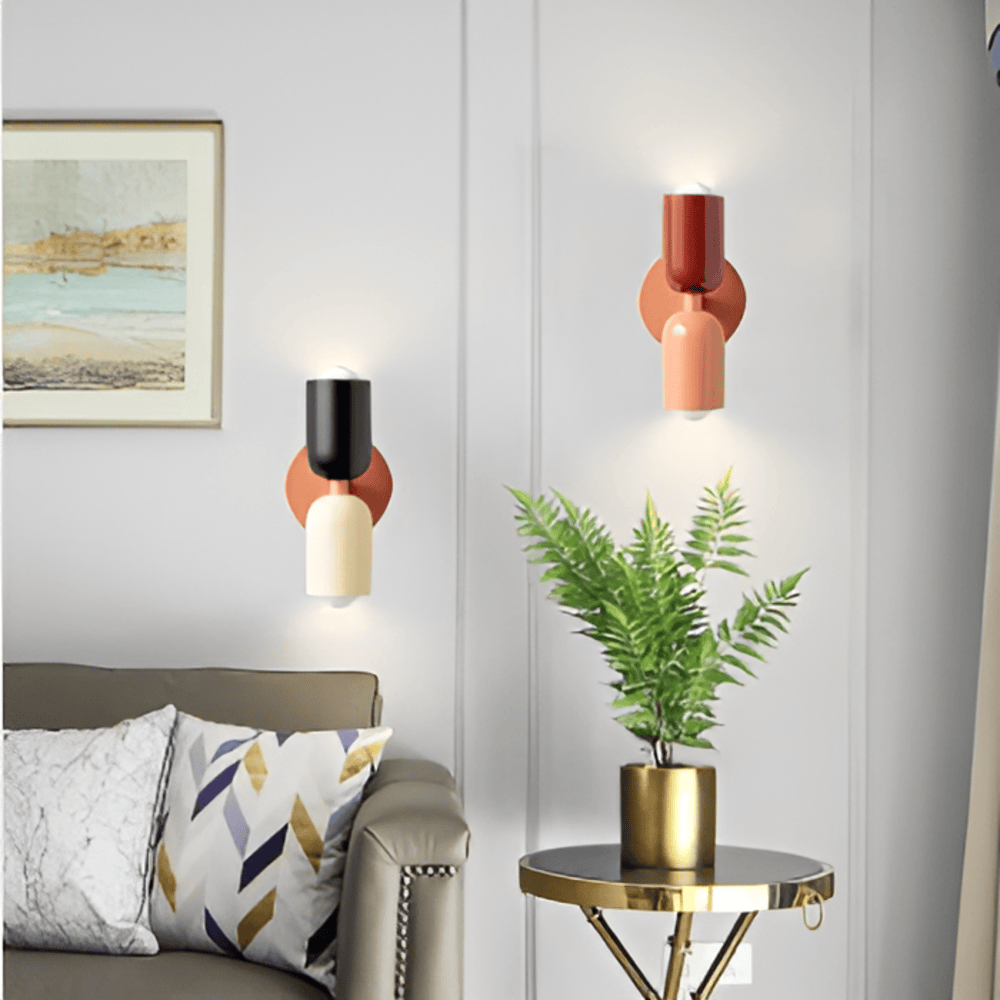 Modern Iron Double-Sided Capsule Wall Sconce | Integrated LED Up and Down Light for Bedroom 3