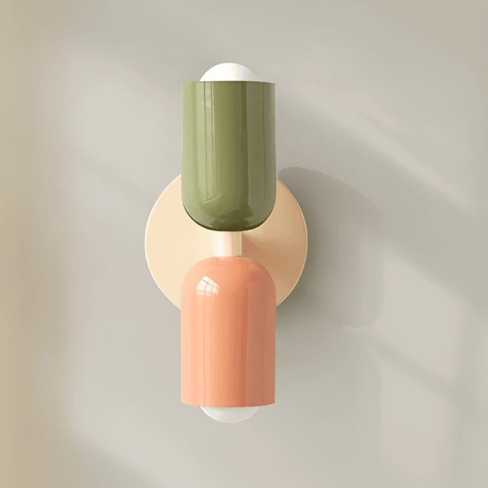 Modern Iron Double-Sided Capsule Wall Sconce | Integrated LED Up and Down Light for Bedroom 5