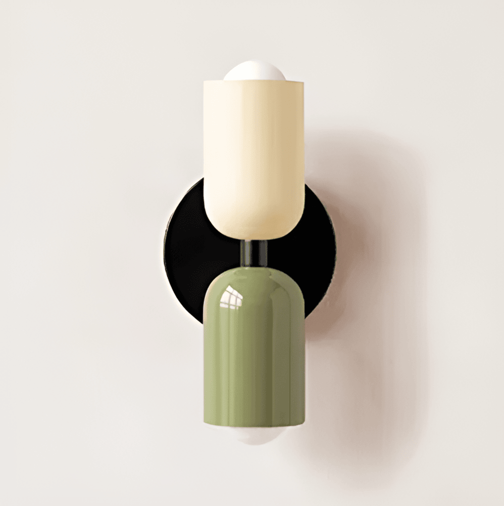 Modern Iron Double-Sided Capsule Wall Sconce | Integrated LED Up and Down Light for Bedroom 6