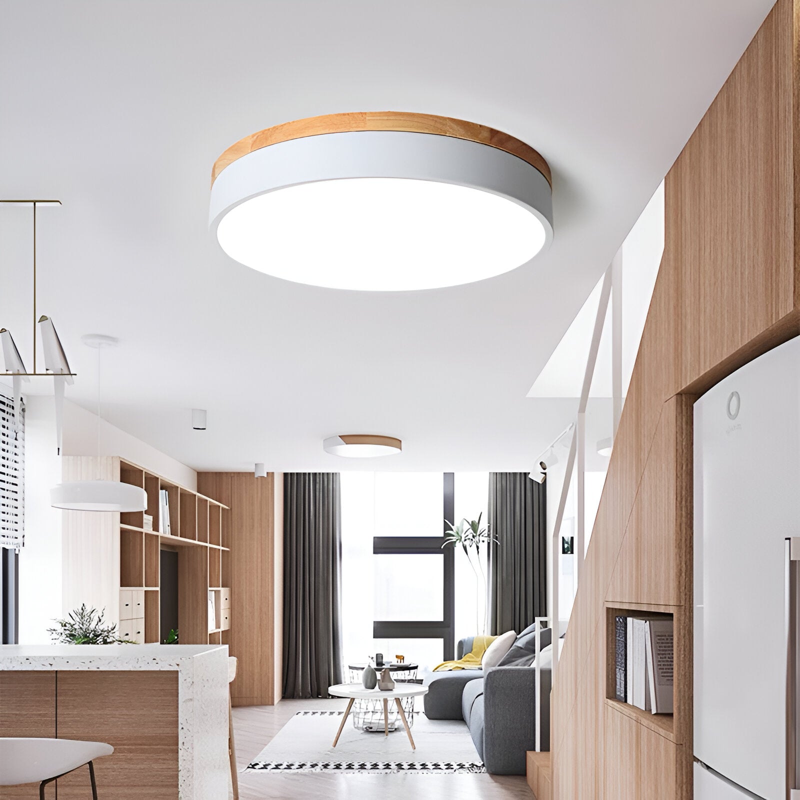 Modern Iron and Acrylic Flush Mount Ceiling Light | Integrated LED with Acrylic Diffuser for Hallway and Living Room 3