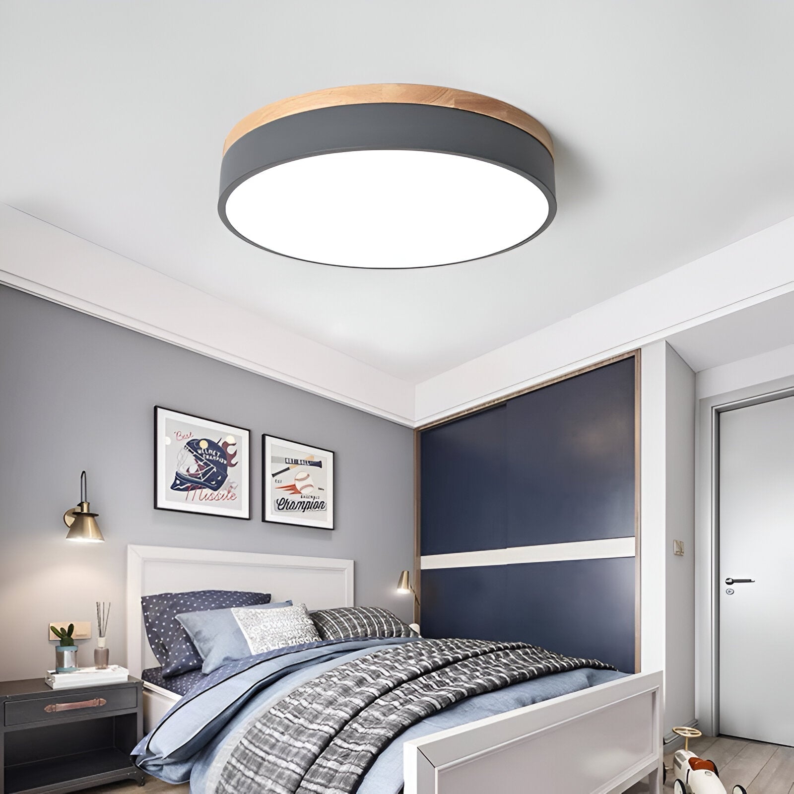 Modern Iron and Acrylic Flush Mount Ceiling Light | Integrated LED with Acrylic Diffuser for Hallway and Living Room 6