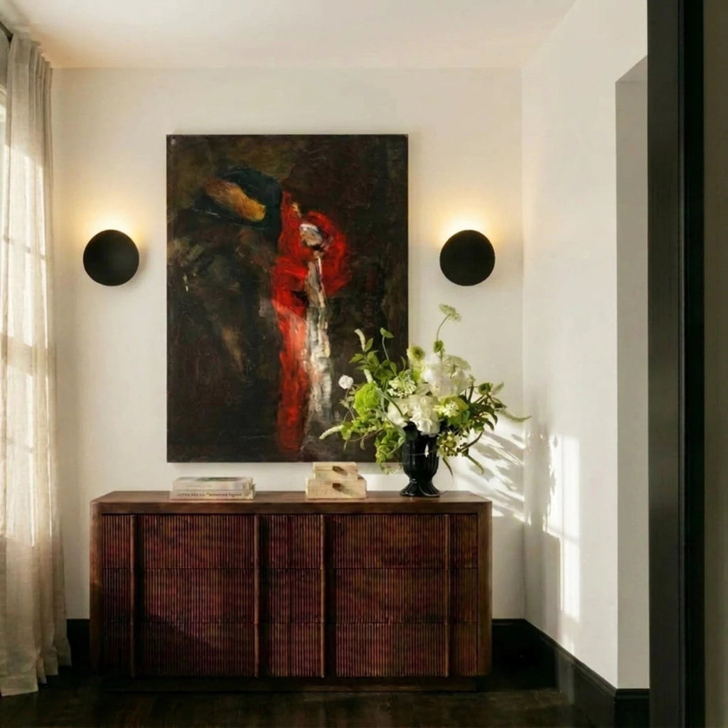 Modern Matte Aluminium Wall Sconce | Hardwired Round Light for Living Room 5
