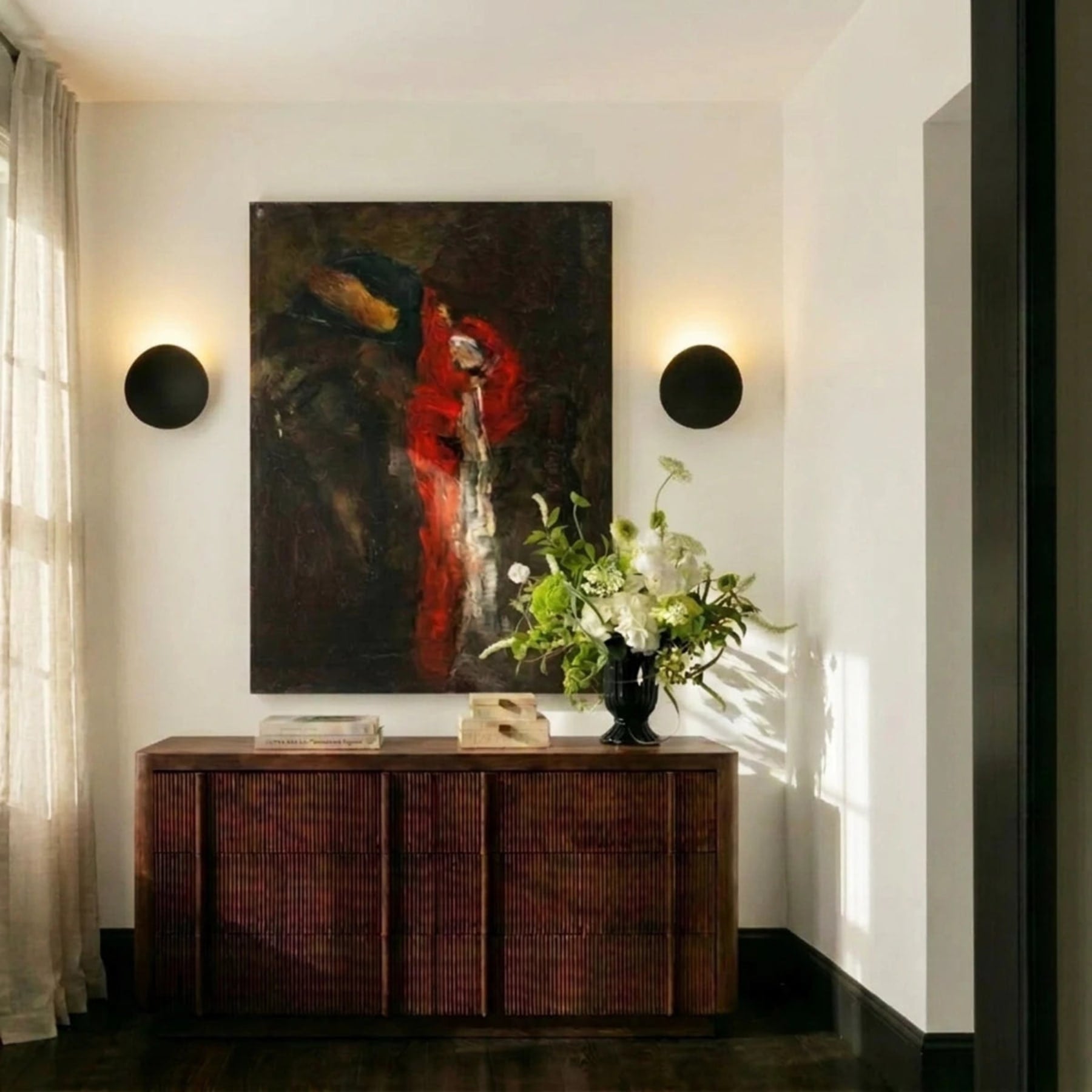 Modern Matte Aluminium Wall Sconce | Hardwired Round Light for Living Room 5