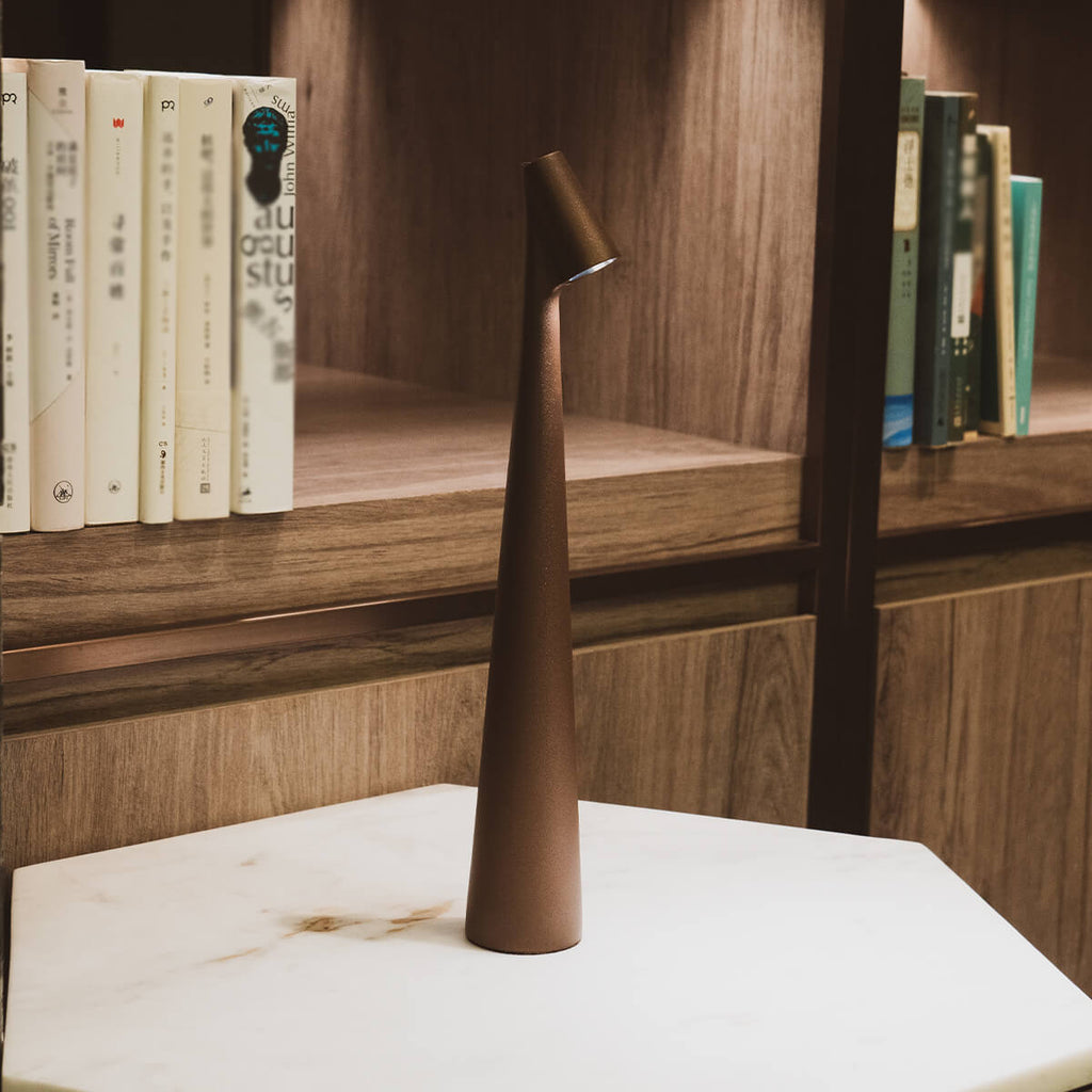Modern Matte Aluminum Table Lamp | Touch Control Dimmable Battery Operated Light for Bedroom 0