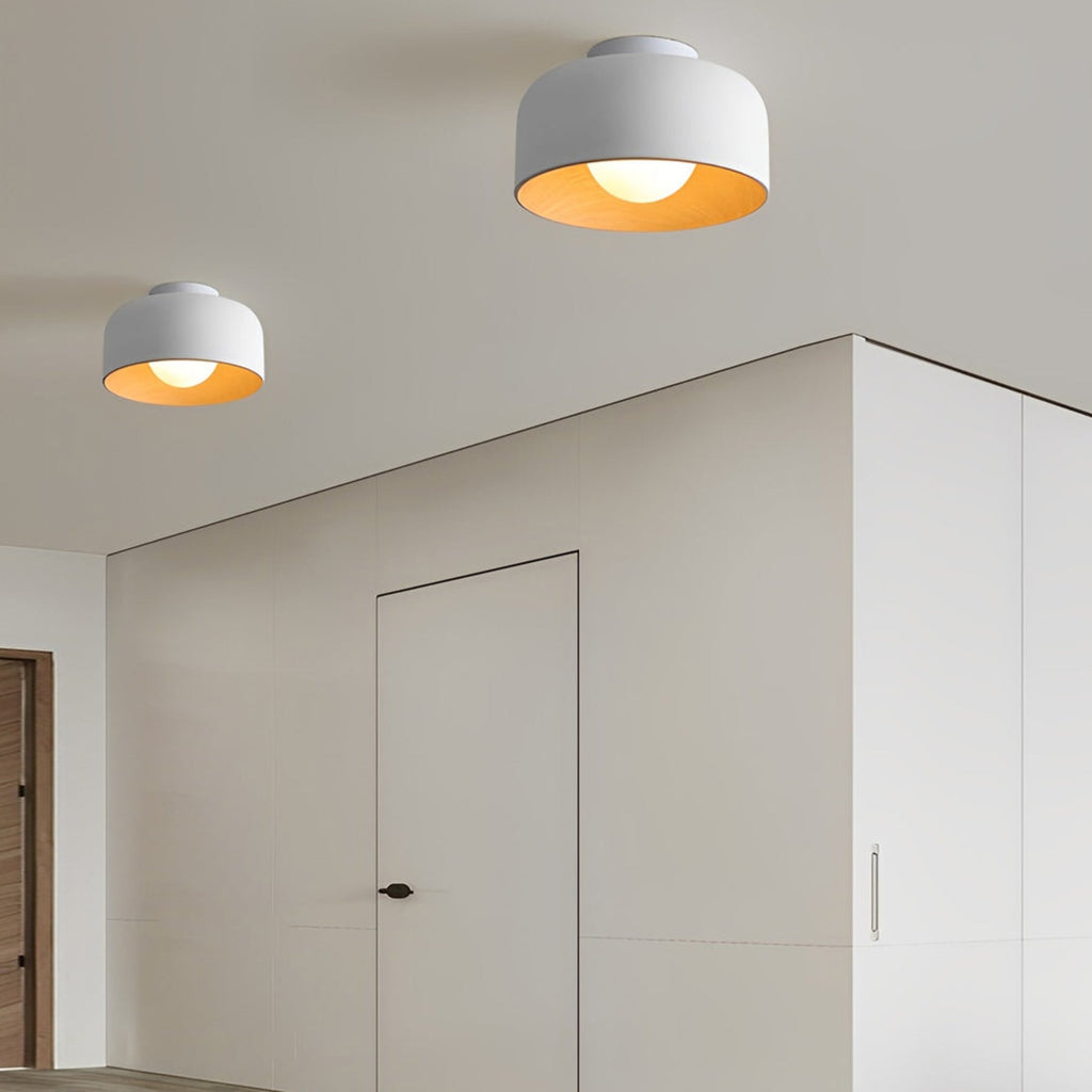 Modern Matte Black Iron Flush Mount Ceiling Light | Tri-Colour LED Fixture for Living Room 2