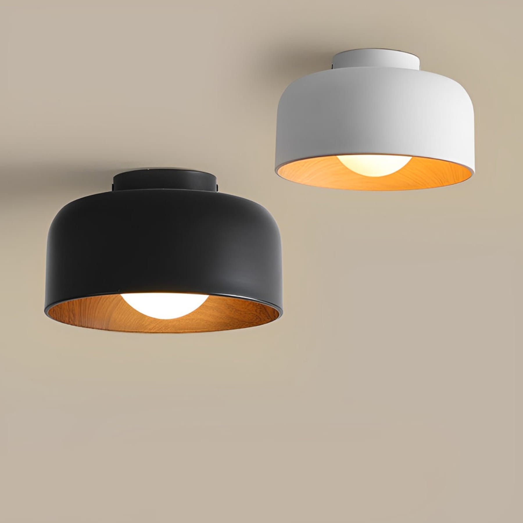 Modern Matte Black Iron Flush Mount Ceiling Light | Tri-Colour LED Fixture for Living Room 6