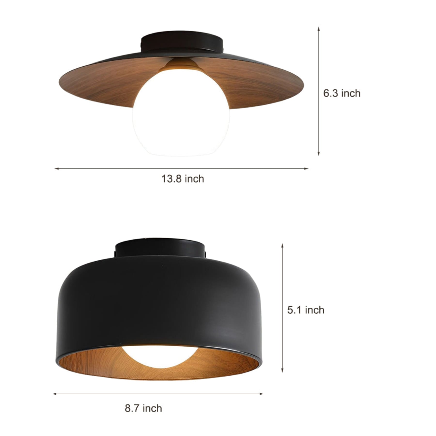 Modern Matte Black Iron Flush Mount Ceiling Light | Tri-Colour LED Fixture for Living Room 7