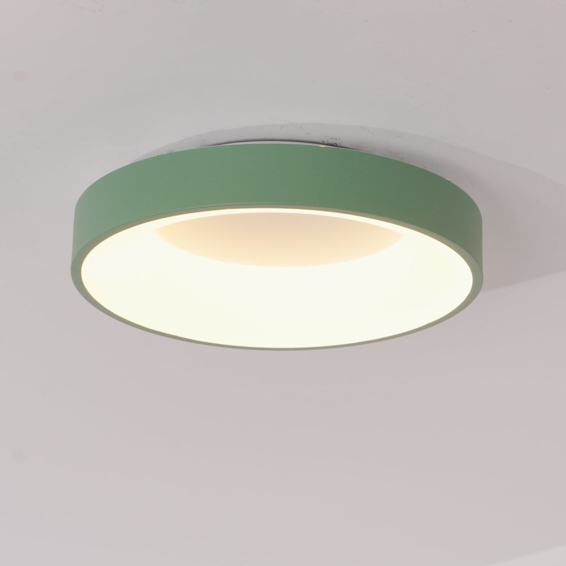 Modern Matte Black Metal Flush Mount Ceiling Light | Tri-Colour LED Fixture for Living Room Bedroom Hallway 2