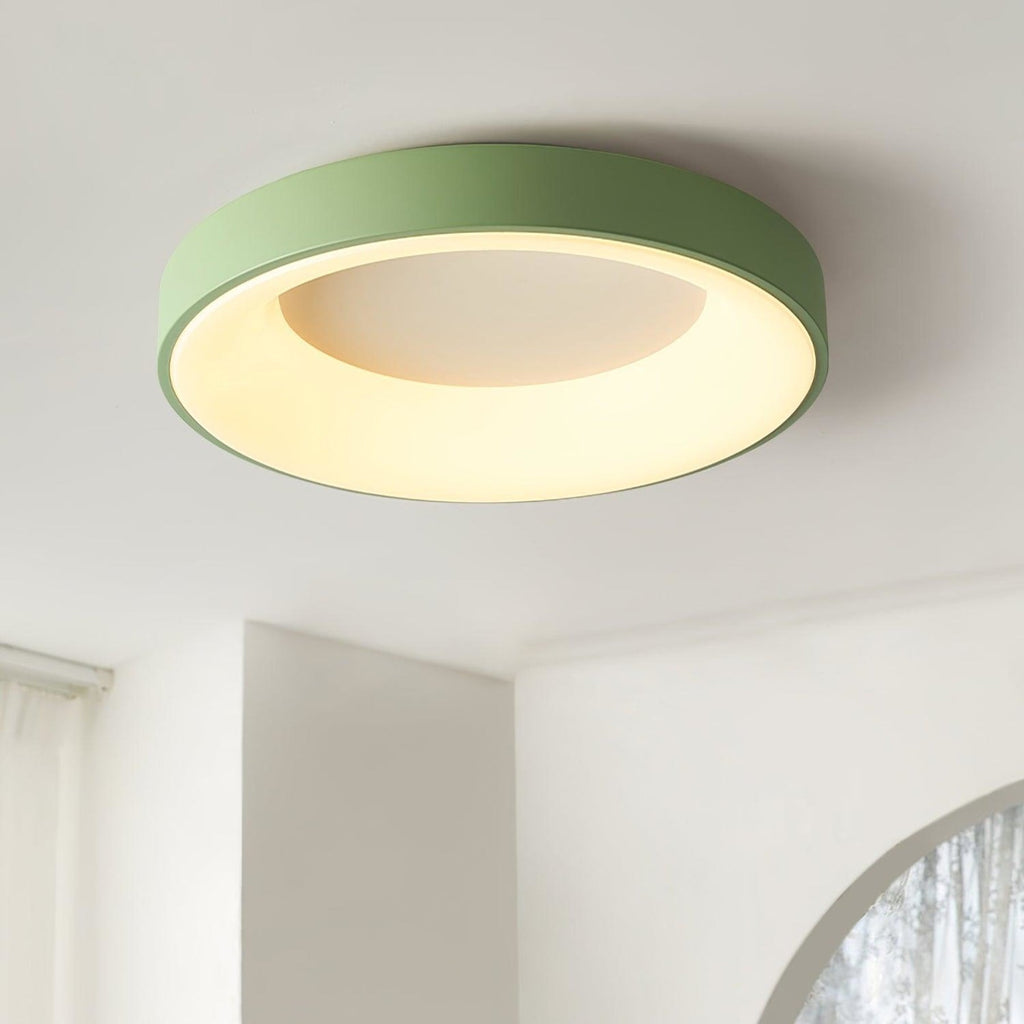 Modern Matte Black Metal Flush Mount Ceiling Light | Tri-Colour LED Fixture for Living Room Bedroom Hallway 3