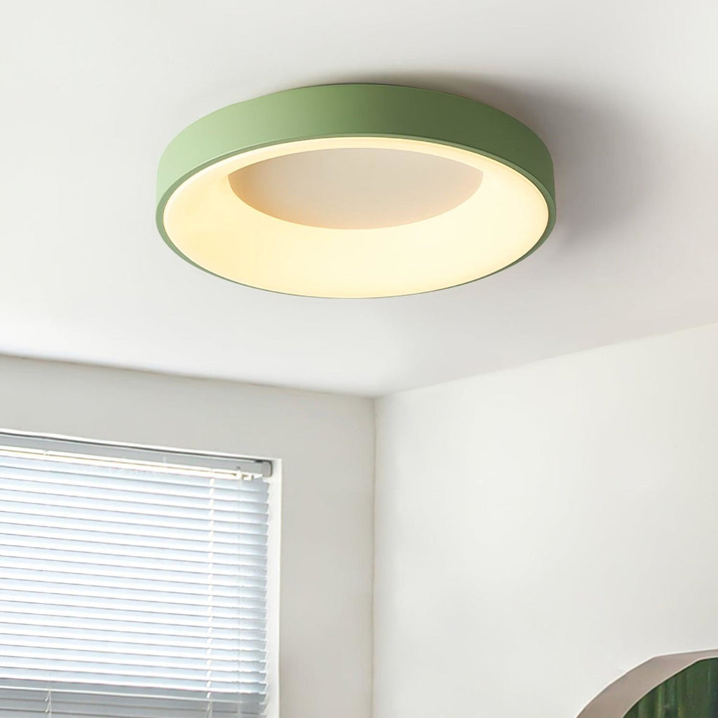Modern Matte Black Metal Flush Mount Ceiling Light | Tri-Colour LED Fixture for Living Room Bedroom Hallway 4