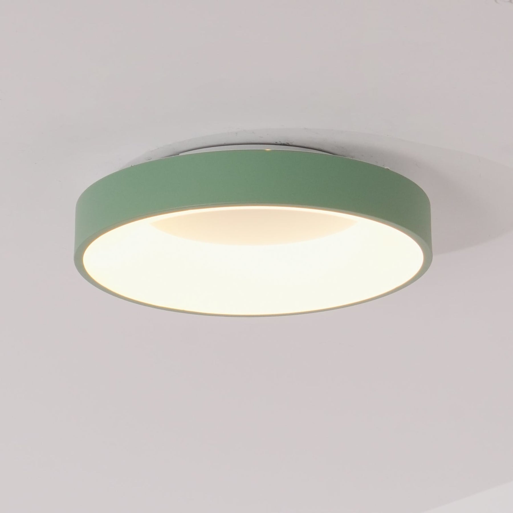 Modern Matte Black Metal Flush Mount Ceiling Light | Tri-Colour LED Fixture for Living Room Bedroom Hallway 5