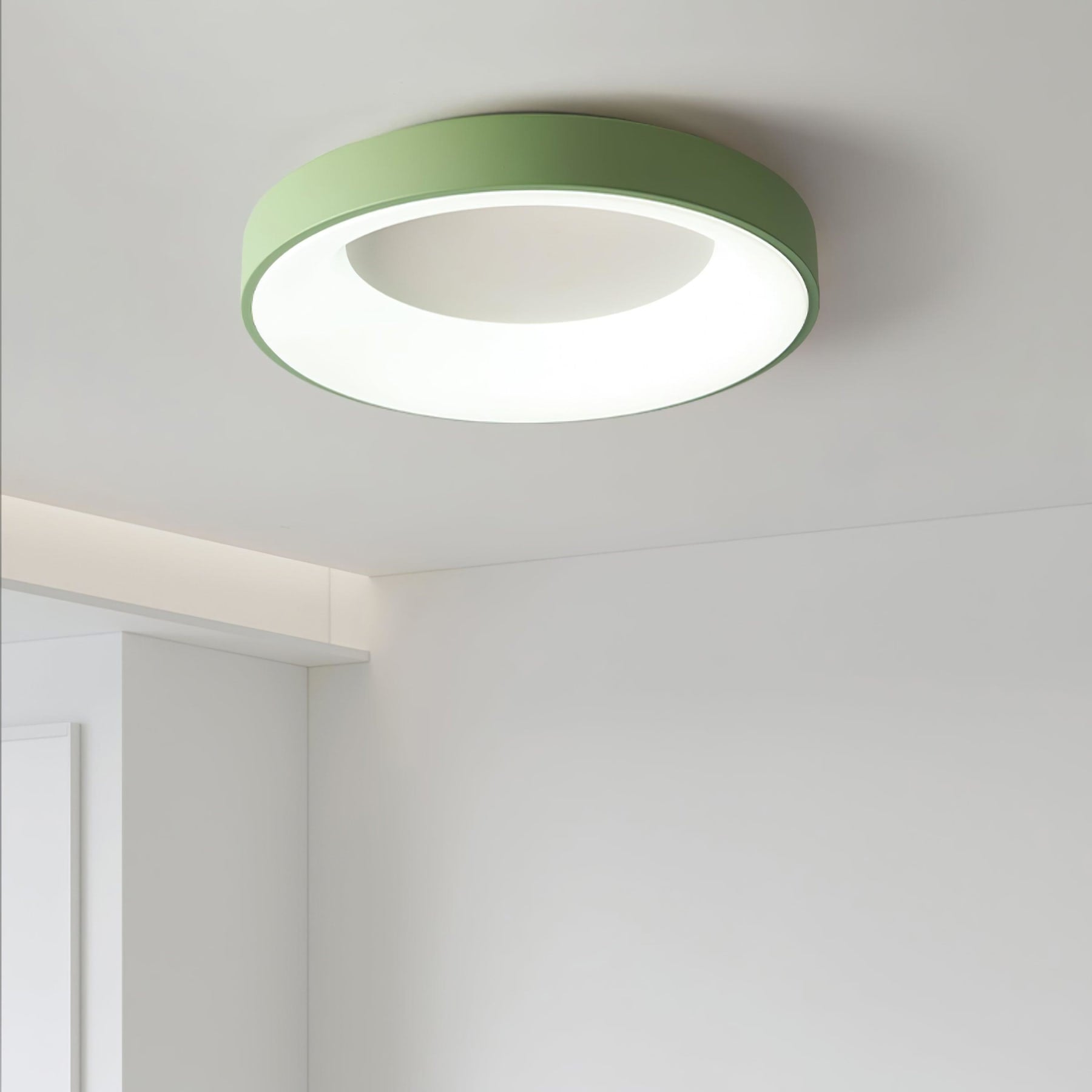 Modern Matte Black Metal Flush Mount Ceiling Light | Tri-Colour LED Fixture for Living Room Bedroom Hallway 6