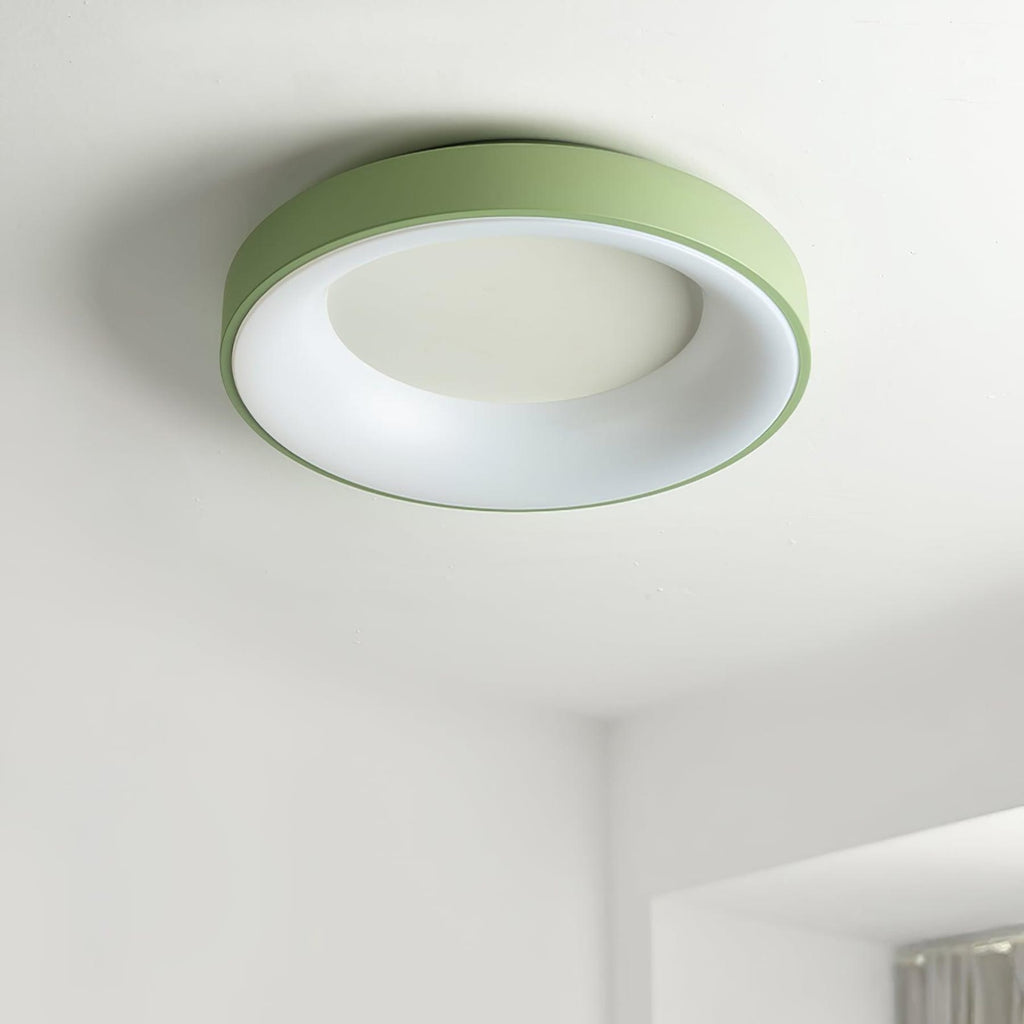 Modern Matte Black Metal Flush Mount Ceiling Light | Tri-Colour LED Fixture for Living Room Bedroom Hallway 7
