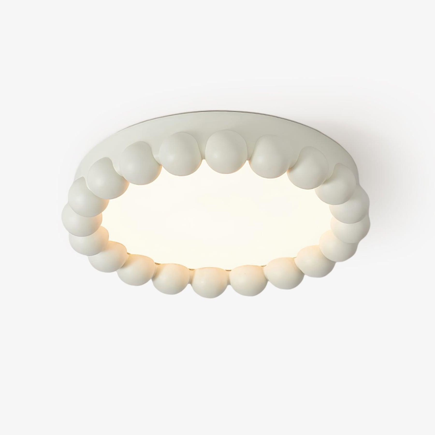 Modern Matte Resin Flush Mount Ceiling Light | Round Acrylic Diffuser for Living Room 1