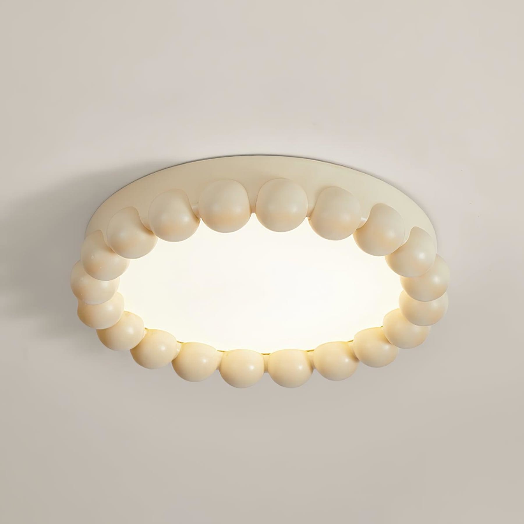 Modern Matte Resin Flush Mount Ceiling Light | Round Acrylic Diffuser for Living Room 8