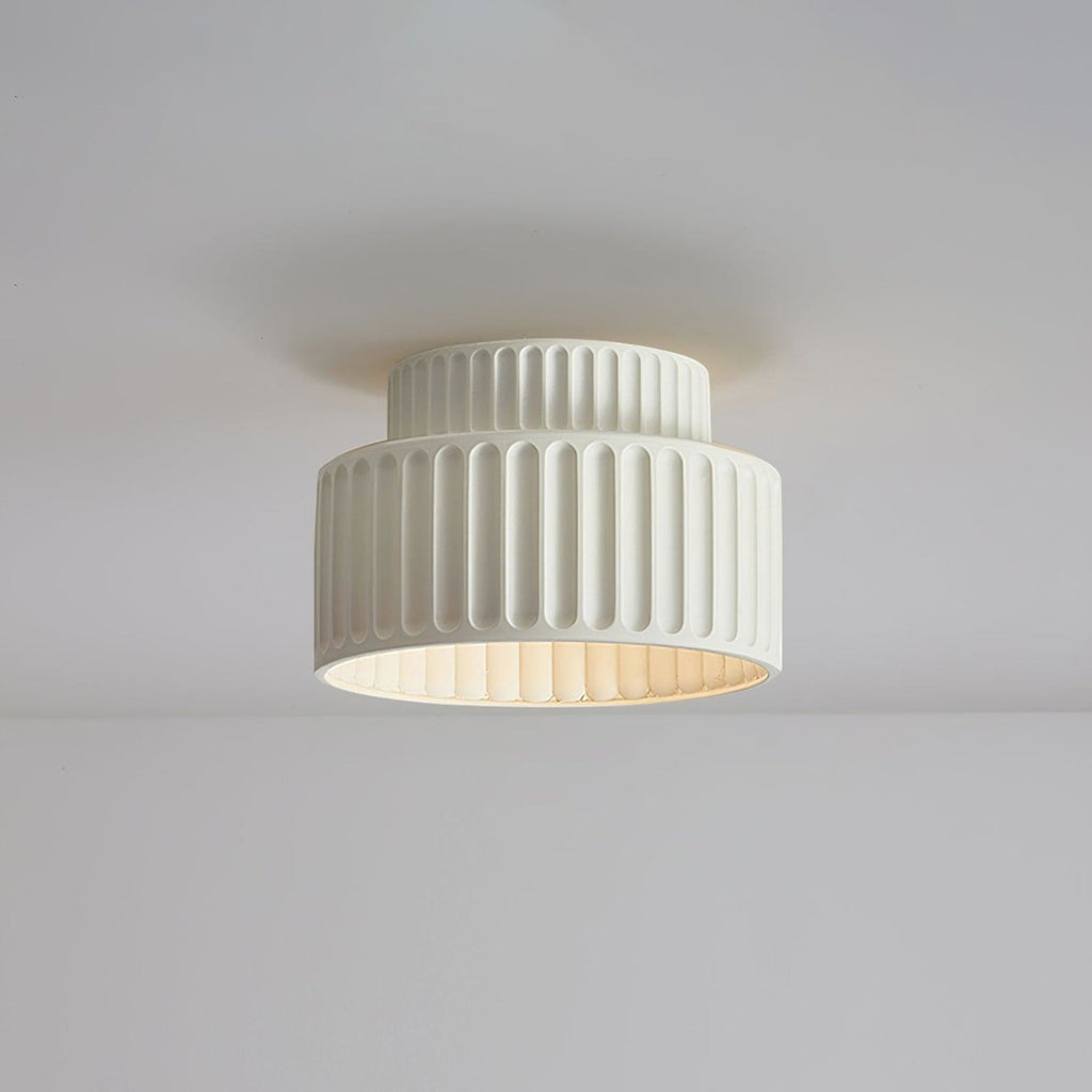 Modern Matte Resin Semi-Flush Ceiling Light | Three Colour Modes for Living Room Bedroom 0