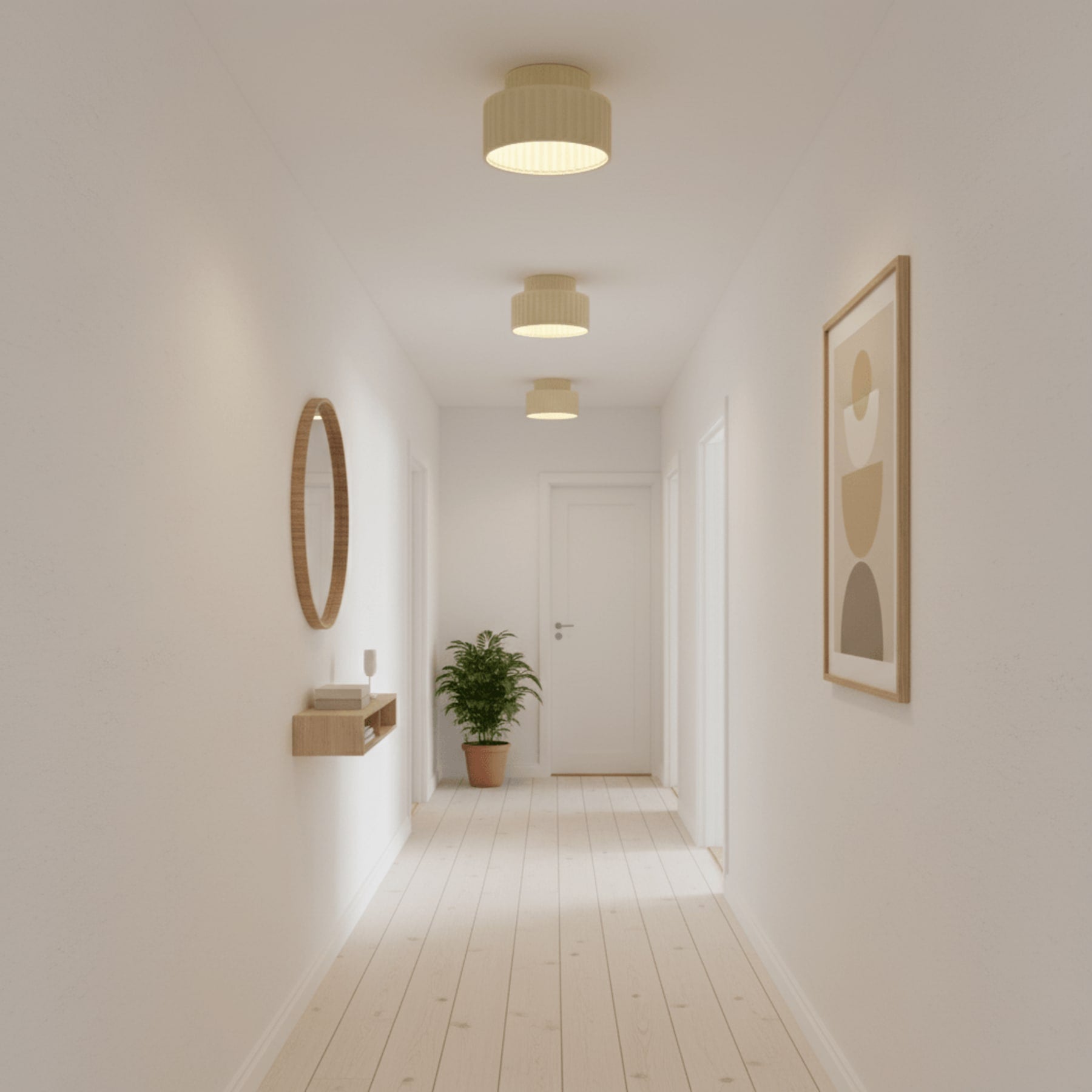 Modern Matte Resin Semi-Flush Ceiling Light | Three Colour Modes for Living Room Bedroom 3
