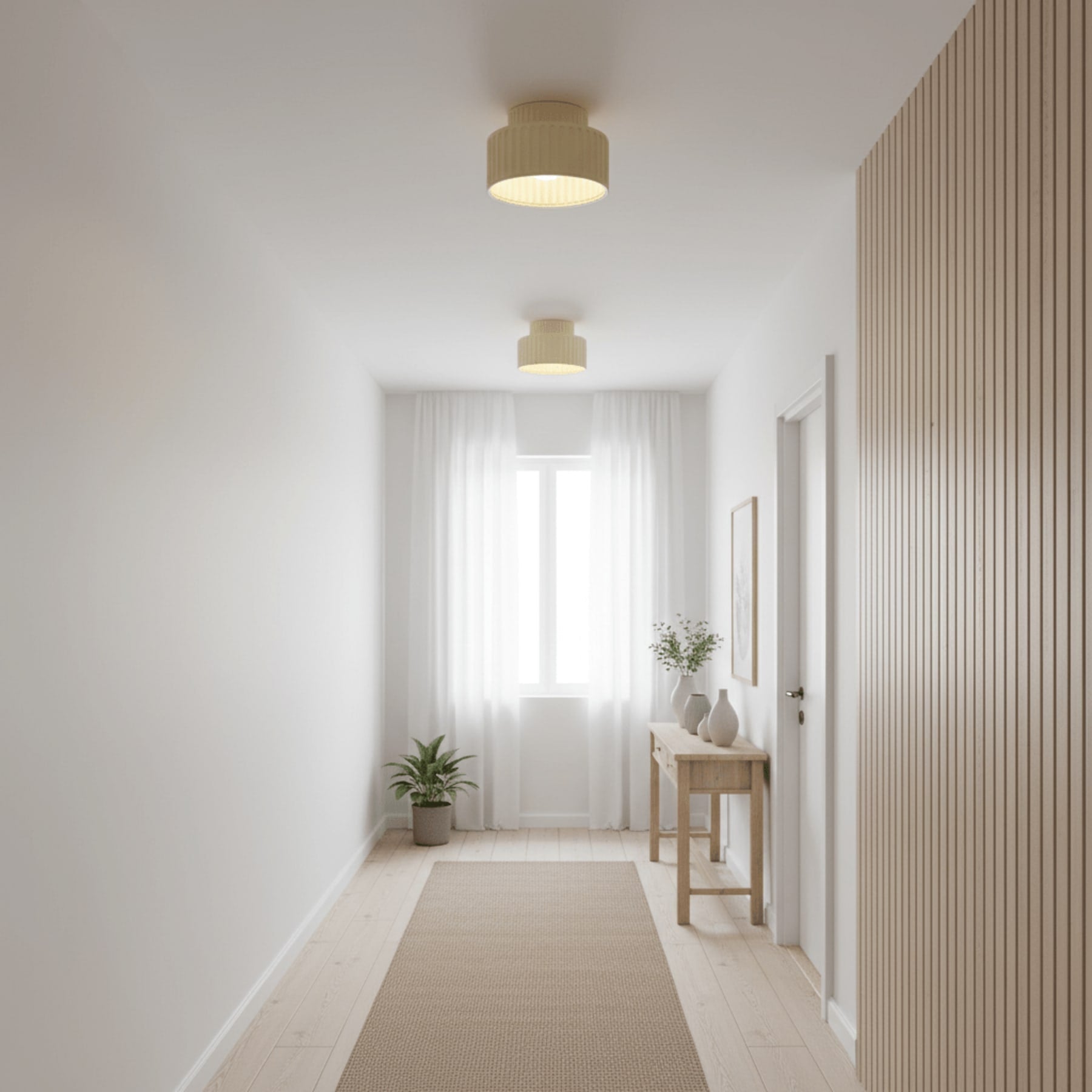 Modern Matte Resin Semi-Flush Ceiling Light | Three Colour Modes for Living Room Bedroom 4