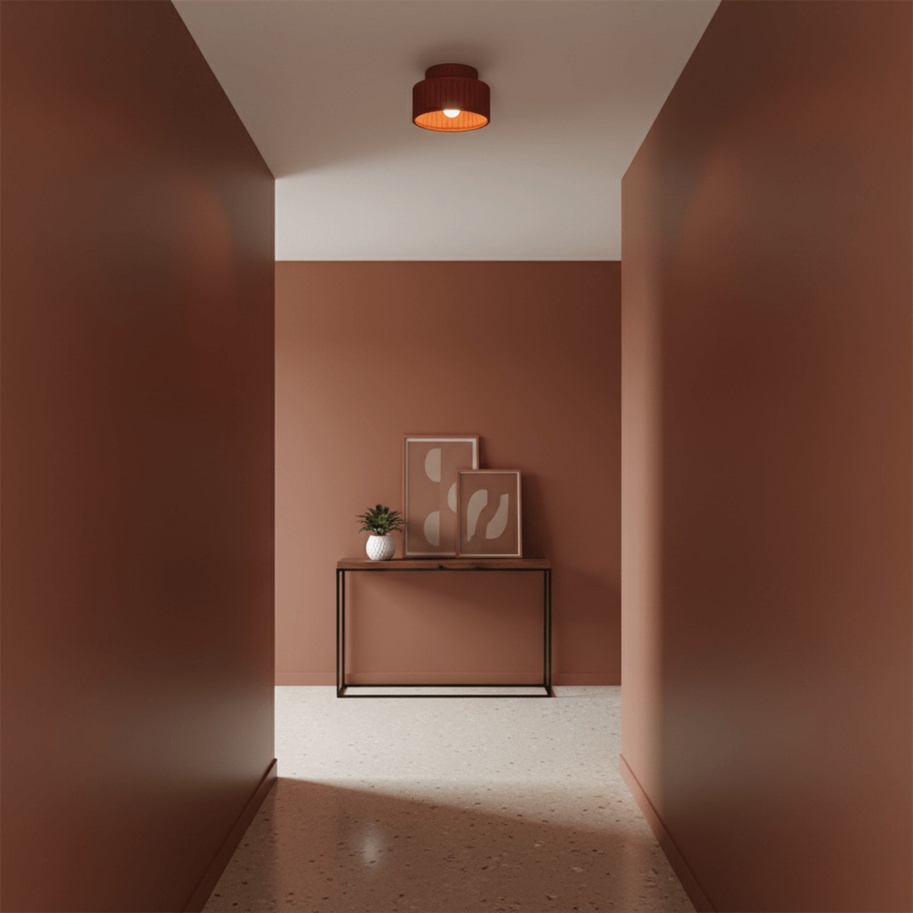 Modern Matte Resin Semi-Flush Ceiling Light | Three Colour Modes for Living Room Bedroom 7