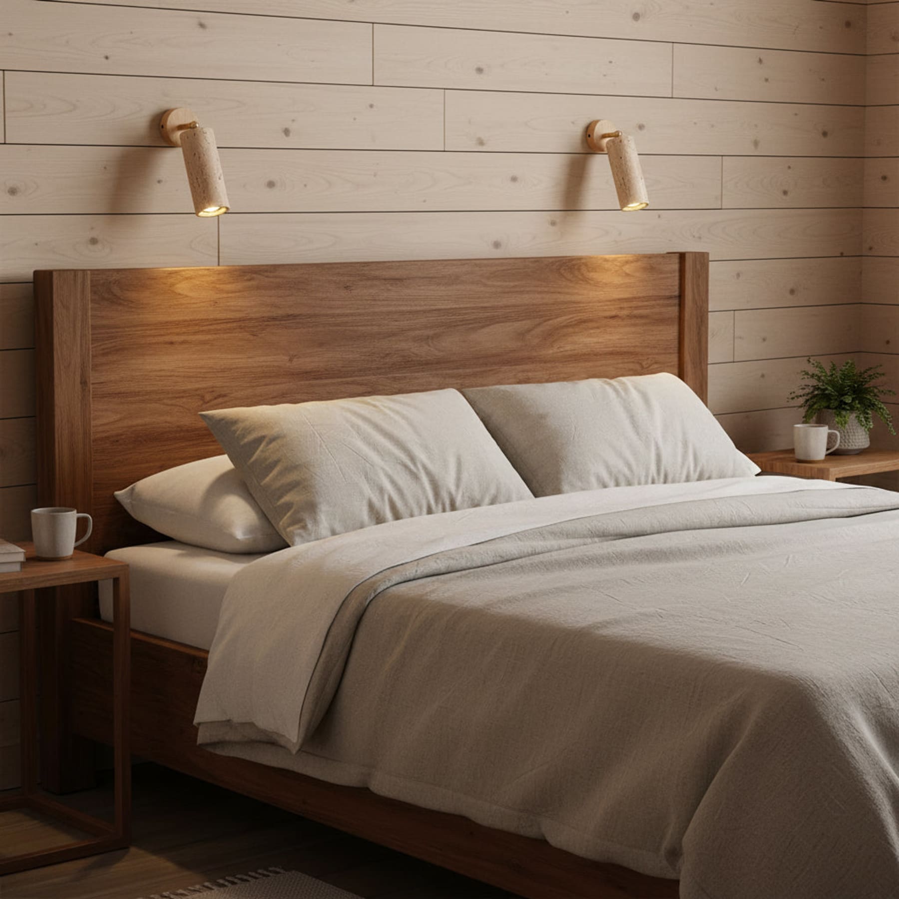 Modern Matte Travertine Wall Sconce | Warm LED Light for Living Room Bedroom 2
