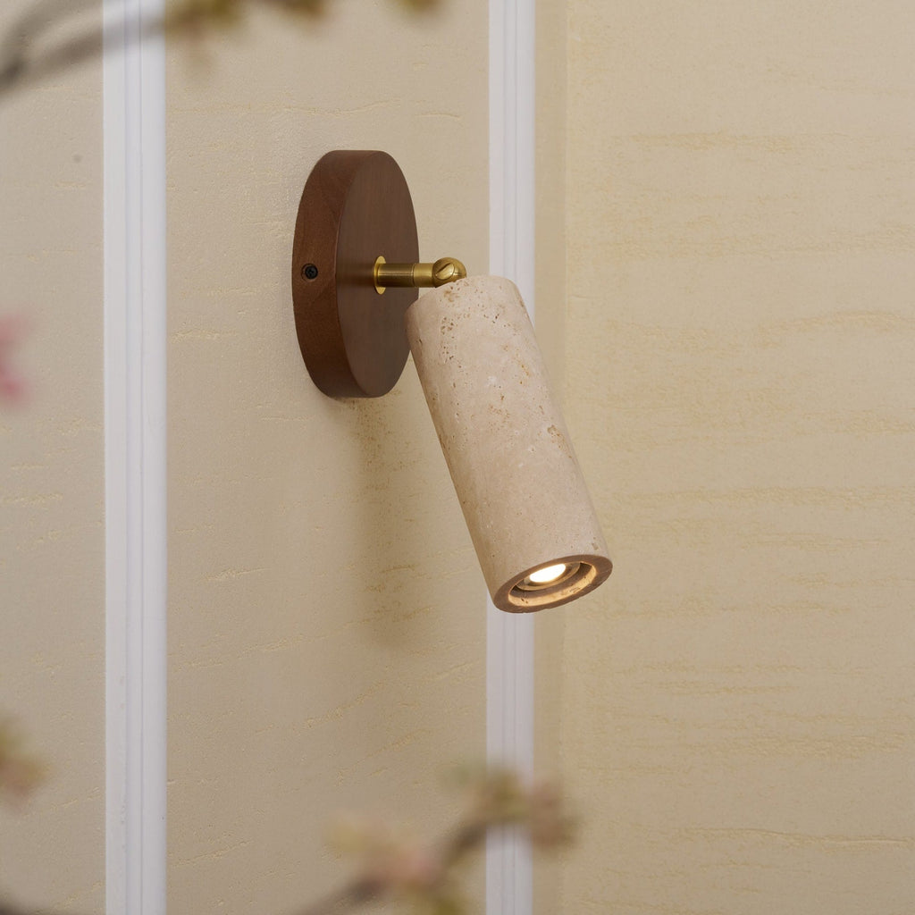 Modern Matte Travertine Wall Sconce | Warm LED Light for Living Room Bedroom 7
