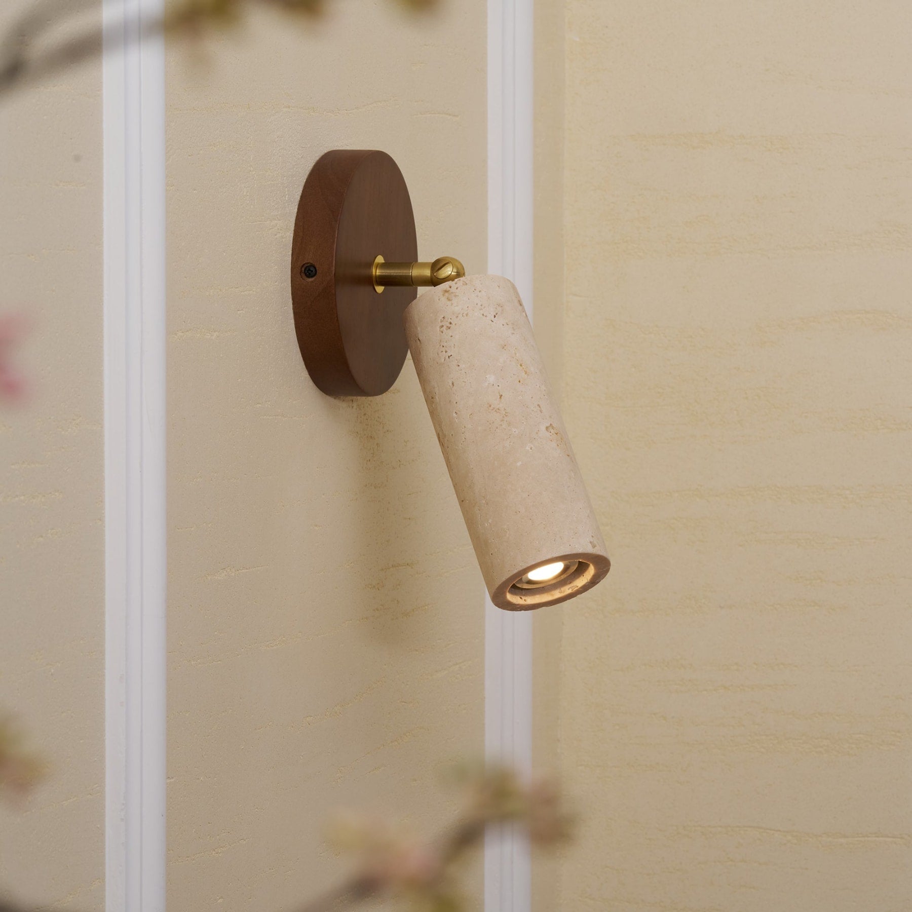 Modern Matte Travertine Wall Sconce | Warm LED Light for Living Room Bedroom 7