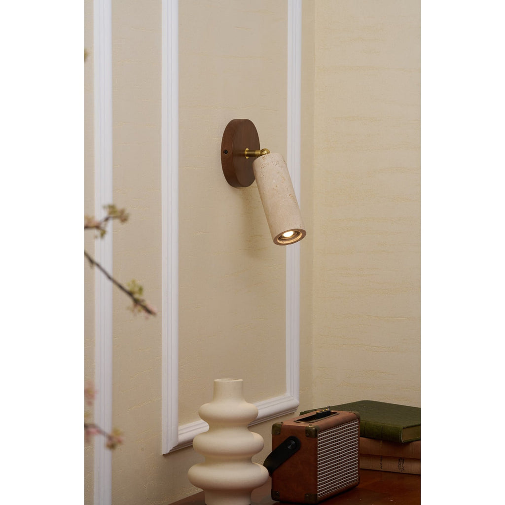 Modern Matte Travertine Wall Sconce | Warm LED Light for Living Room Bedroom 8