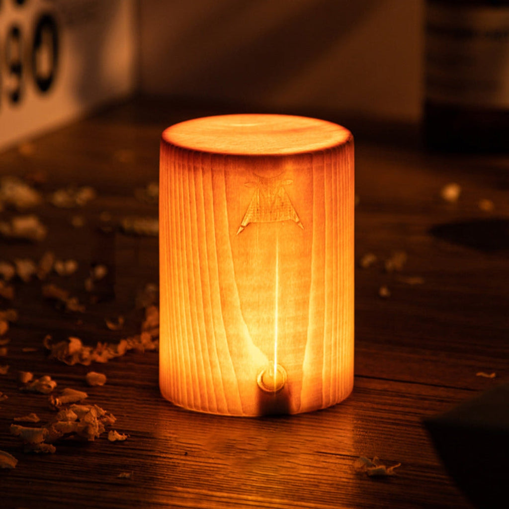 Modern Matte Wood Table Lamp | Battery Operated Cordless Light for Bedroom 0
