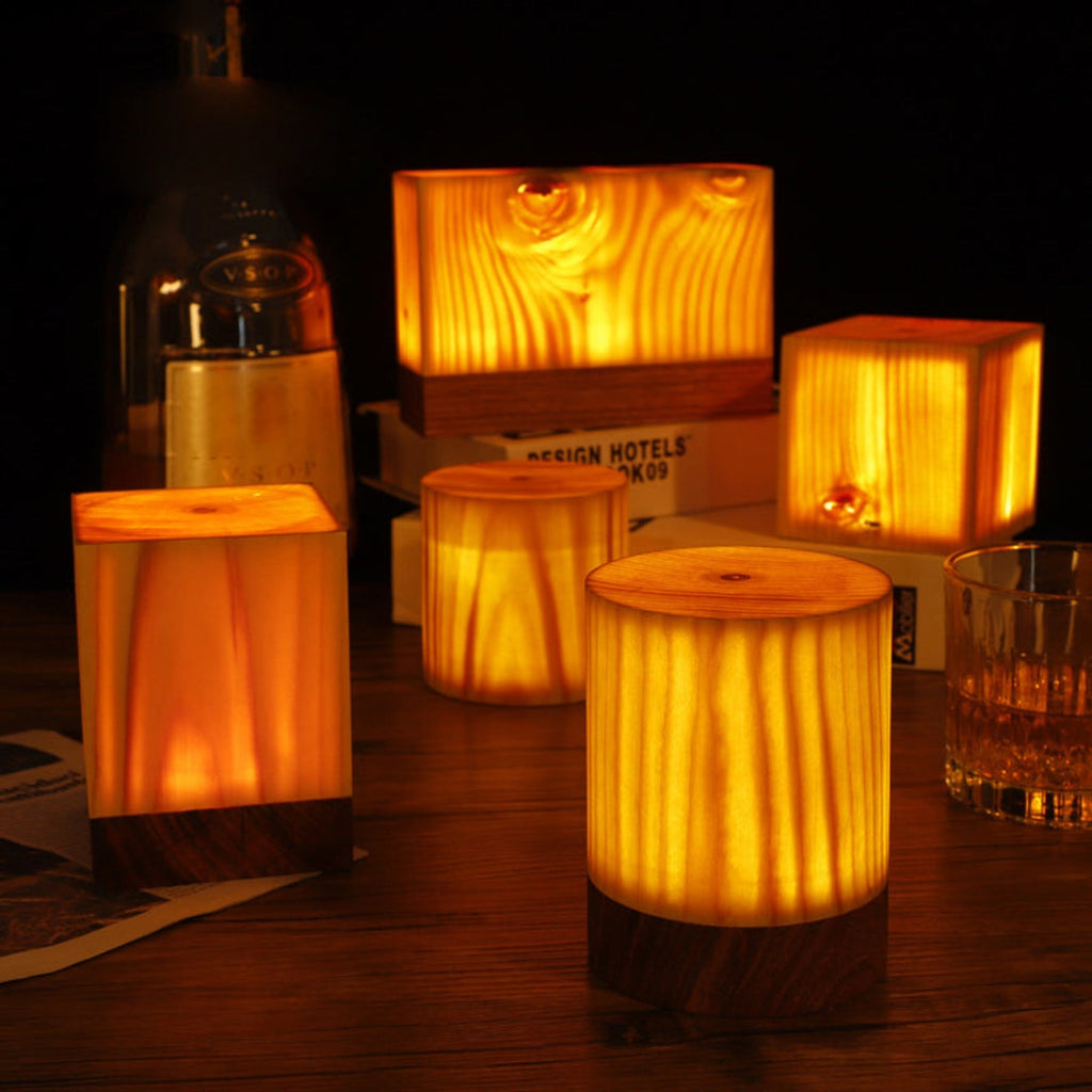 Modern Matte Wood Table Lamp | Battery Operated Cordless Light for Bedroom 3