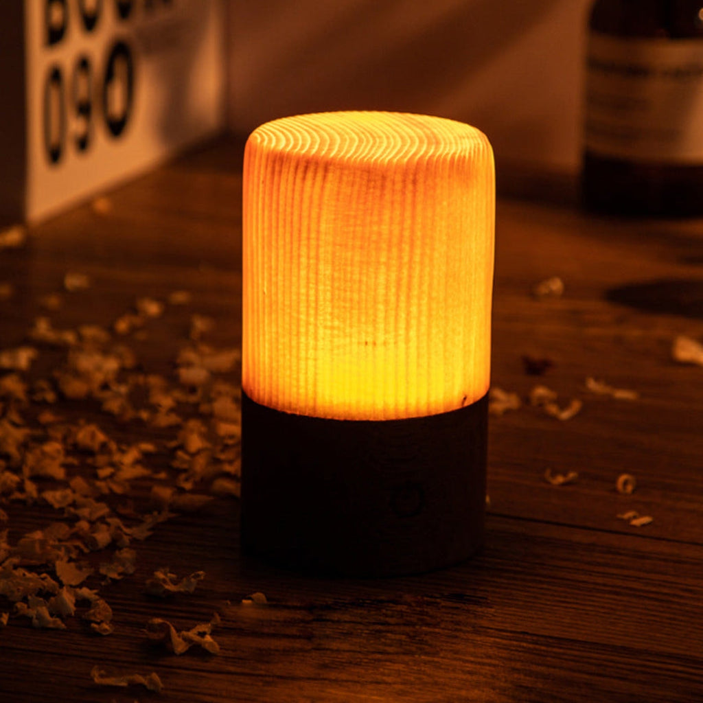 Modern Matte Wood Table Lamp | Battery Operated Cordless Light for Bedroom 8
