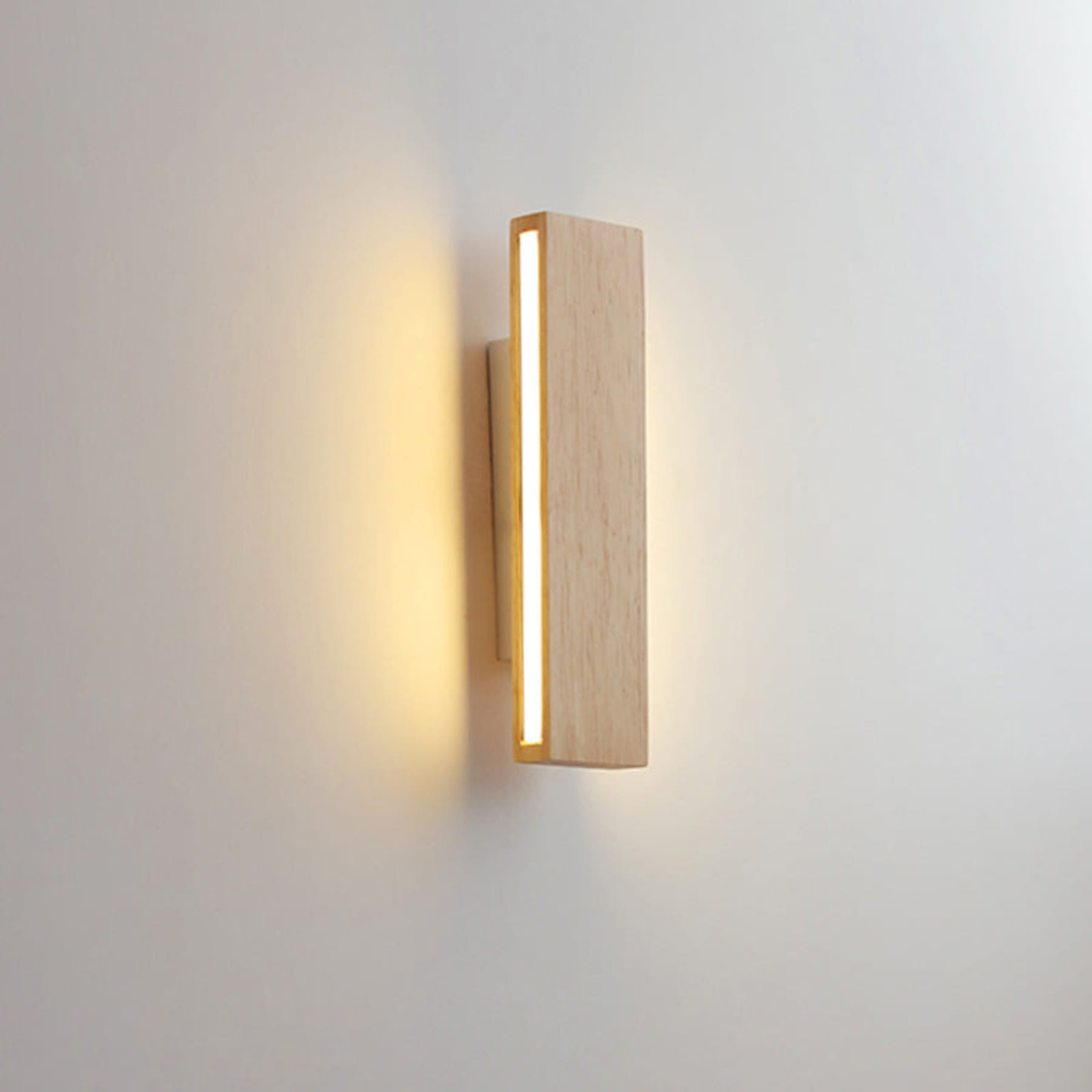 Modern Matte Wood Wall Sconce | Hardwired Light with Warm and Cool Options for Living Room and Bedroom 0