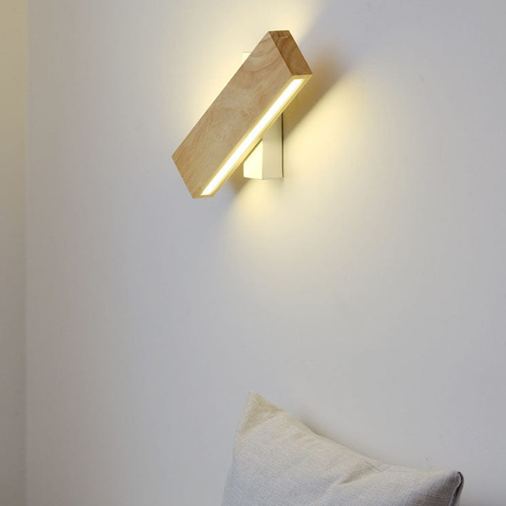 Modern Matte Wood Wall Sconce | Hardwired Light with Warm and Cool Options for Living Room and Bedroom 1