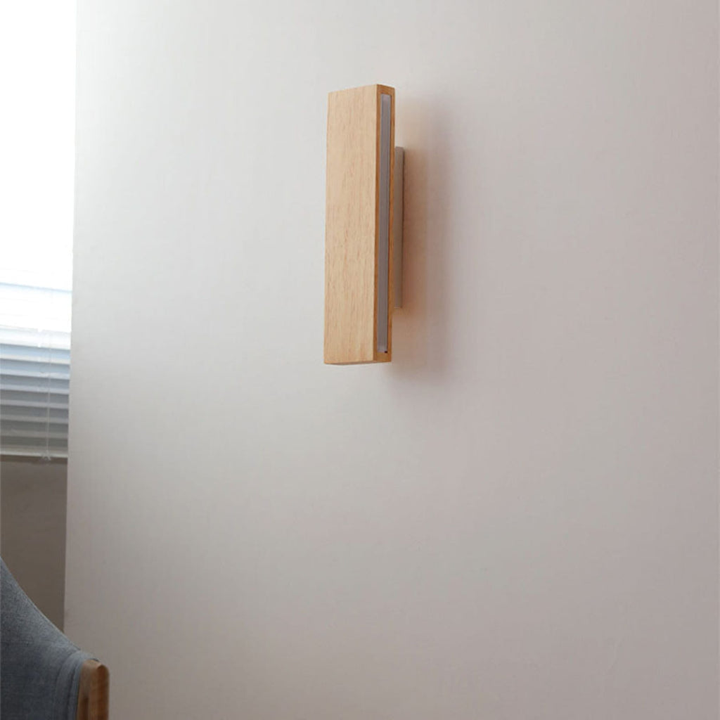 Modern Matte Wood Wall Sconce | Hardwired Light with Warm and Cool Options for Living Room and Bedroom 3