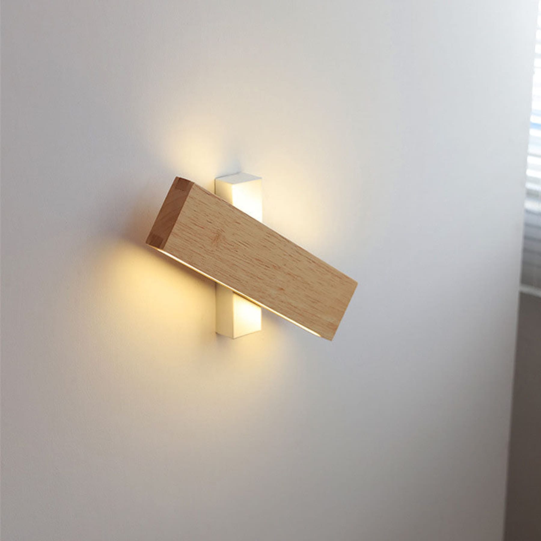 Modern Matte Wood Wall Sconce | Hardwired Light with Warm and Cool Options for Living Room and Bedroom 6