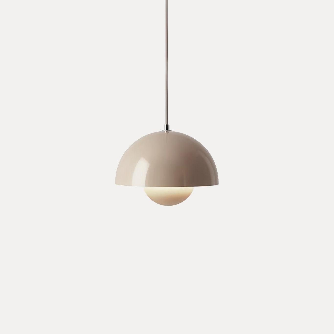 Modern Metal Dome Shade Pendant Light with Floating Globe Diffuser | Hardwired E26/E27 Bulb Compatible for Dining Room 0