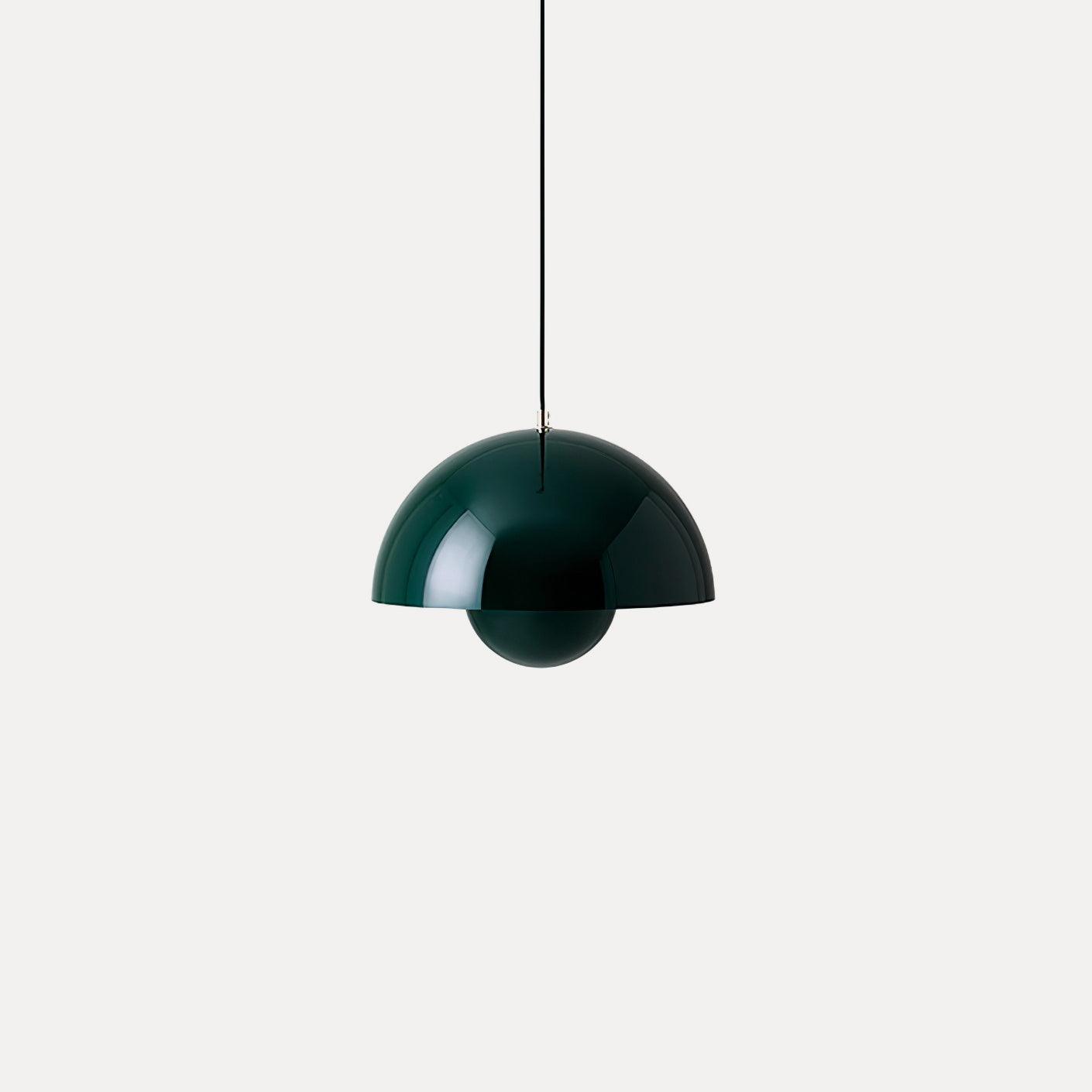 Modern Metal Dome Shade Pendant Light with Floating Globe Diffuser | Hardwired E26/E27 Bulb Compatible for Dining Room 16