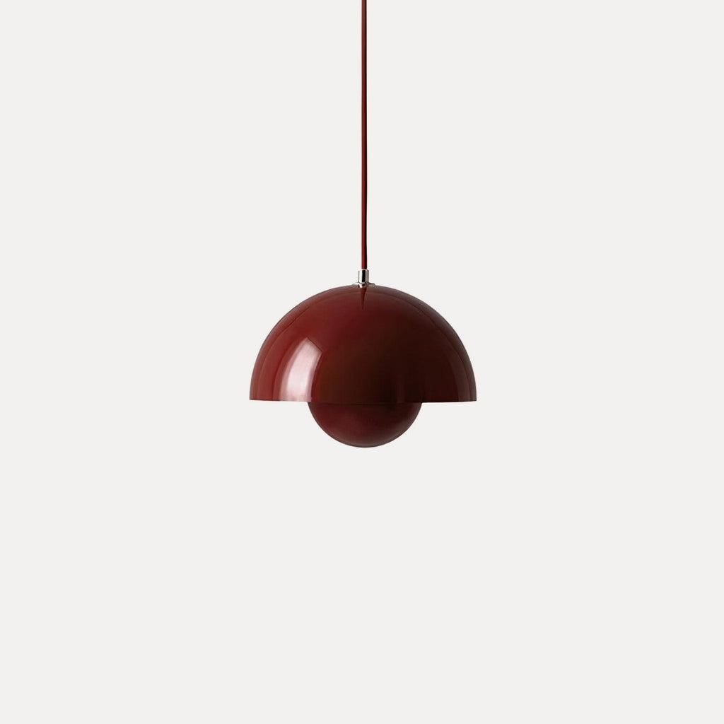 Modern Metal Dome Shade Pendant Light with Floating Globe Diffuser | Hardwired E26/E27 Bulb Compatible for Dining Room 19