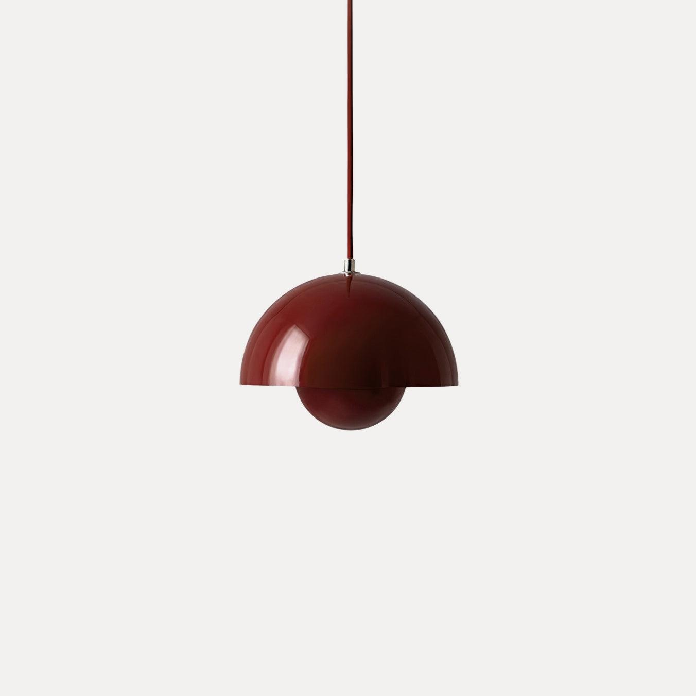 Modern Metal Dome Shade Pendant Light with Floating Globe Diffuser | Hardwired E26/E27 Bulb Compatible for Dining Room 19