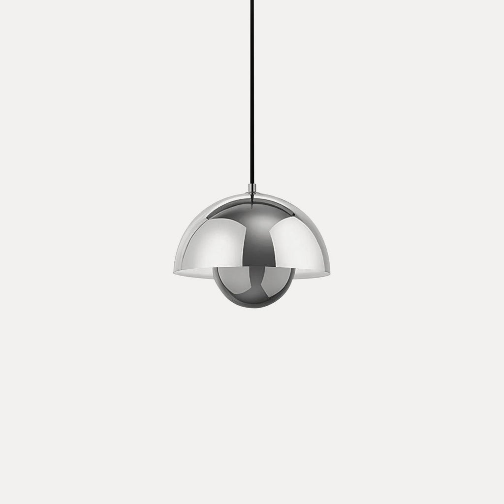 Modern Metal Dome Shade Pendant Light with Floating Globe Diffuser | Hardwired E26/E27 Bulb Compatible for Dining Room 21