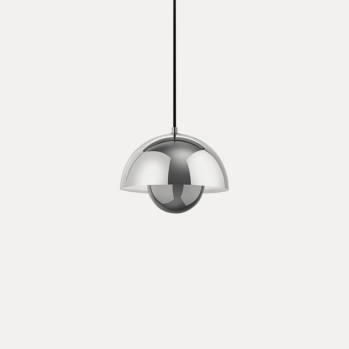Modern Metal Dome Shade Pendant Light with Floating Globe Diffuser | Hardwired E26/E27 Bulb Compatible for Dining Room 21