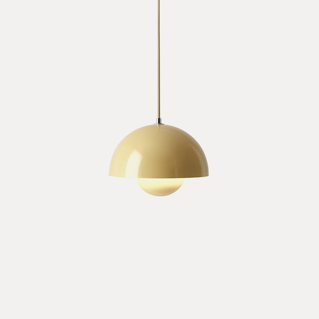 Modern Metal Dome Shade Pendant Light with Floating Globe Diffuser | Hardwired E26/E27 Bulb Compatible for Dining Room 9