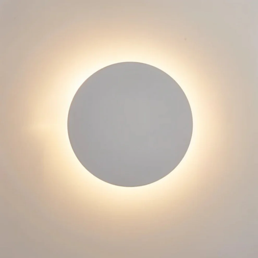Modern Metal Round LED Wall Sconce | Backlit Halo Glow for Hallway Bedroom Living Room 1