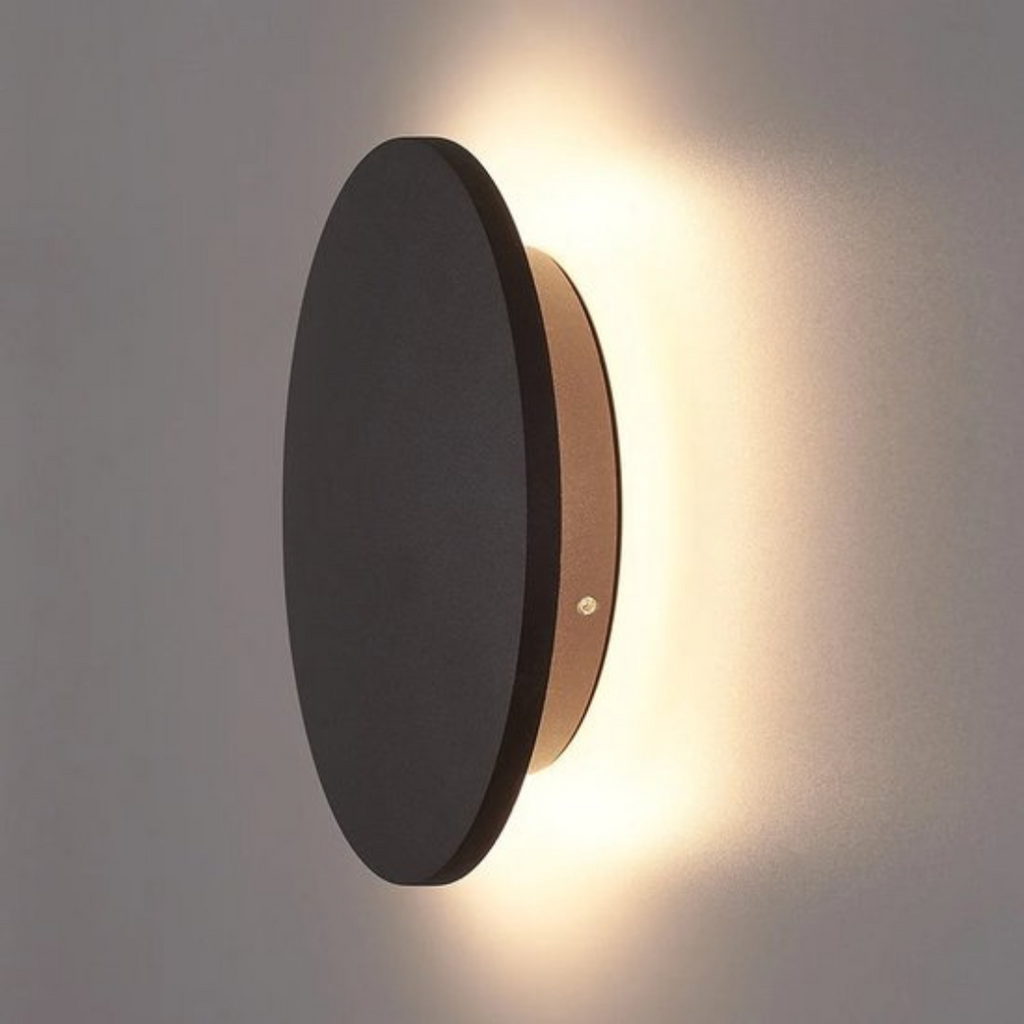 Modern Metal Round LED Wall Sconce | Backlit Halo Glow for Hallway Bedroom Living Room 5