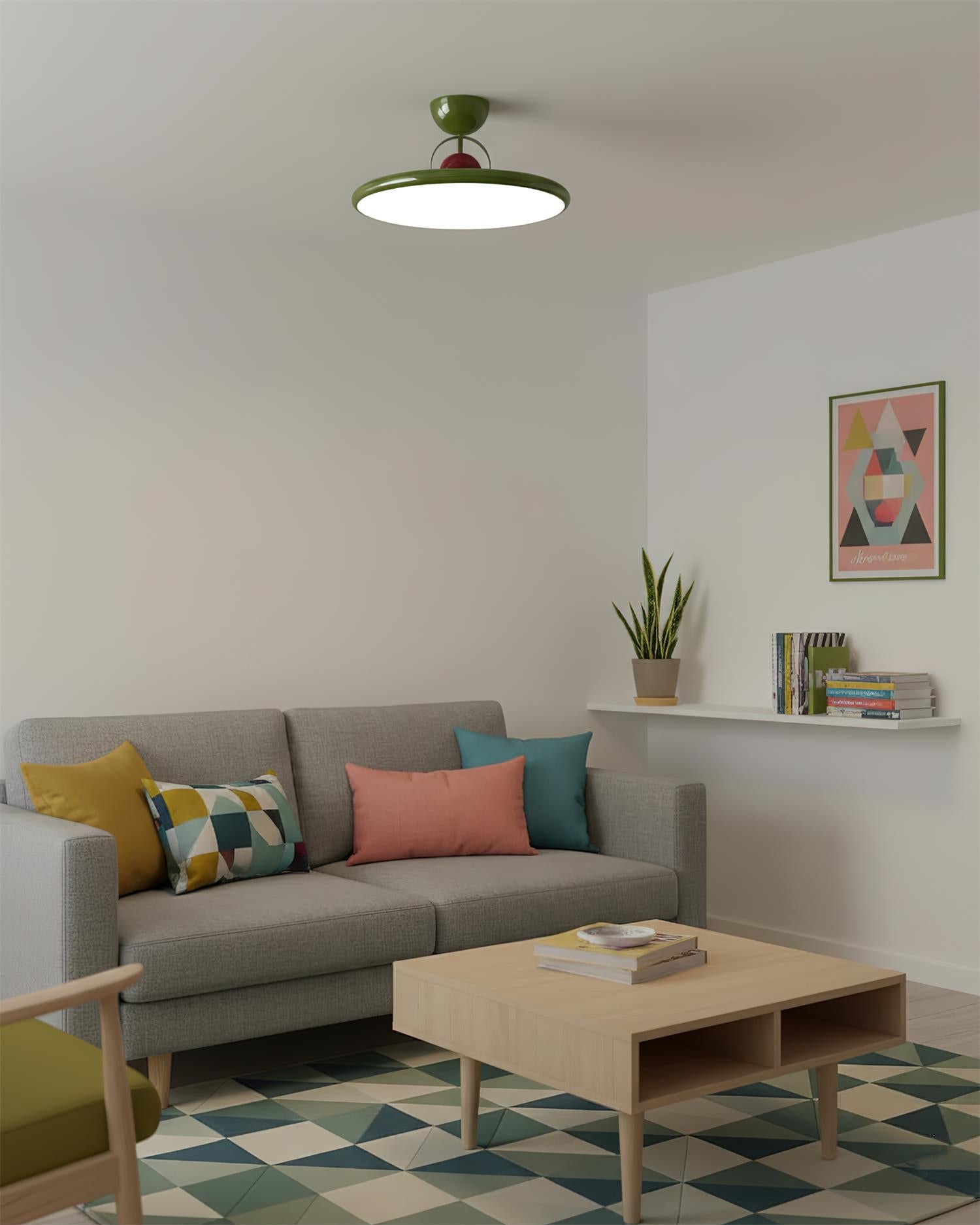 Modern Metal and Acrylic Ceiling Light | Integrated LED Floating Disc for Living Room 8