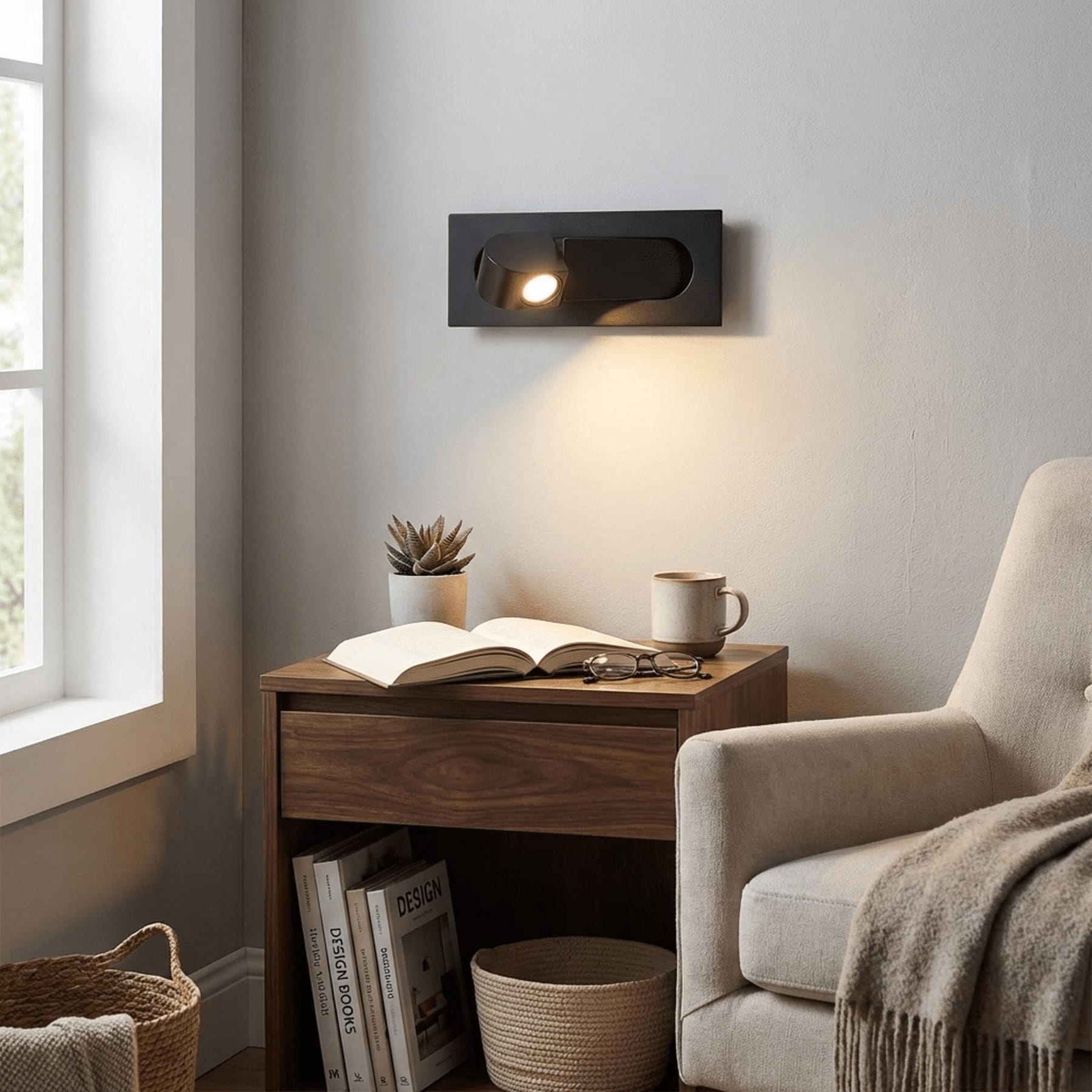Modern Metallic Aluminium Wall Sconce | Hardwired Multi-Colour Light for Bedroom and Living Room 3