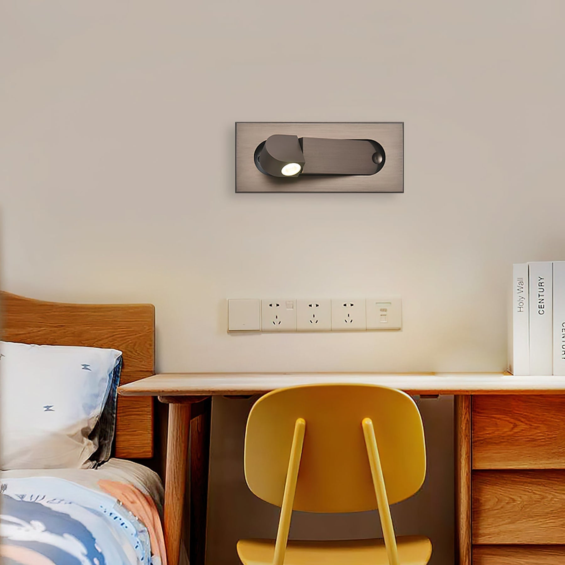 Modern Metallic Aluminium Wall Sconce | Hardwired Multi-Colour Light for Bedroom and Living Room 5