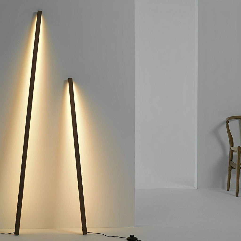 Modern Natural Wood LED Floor Lamp | Stepless Dimming Plug-In Light for Living Room 2