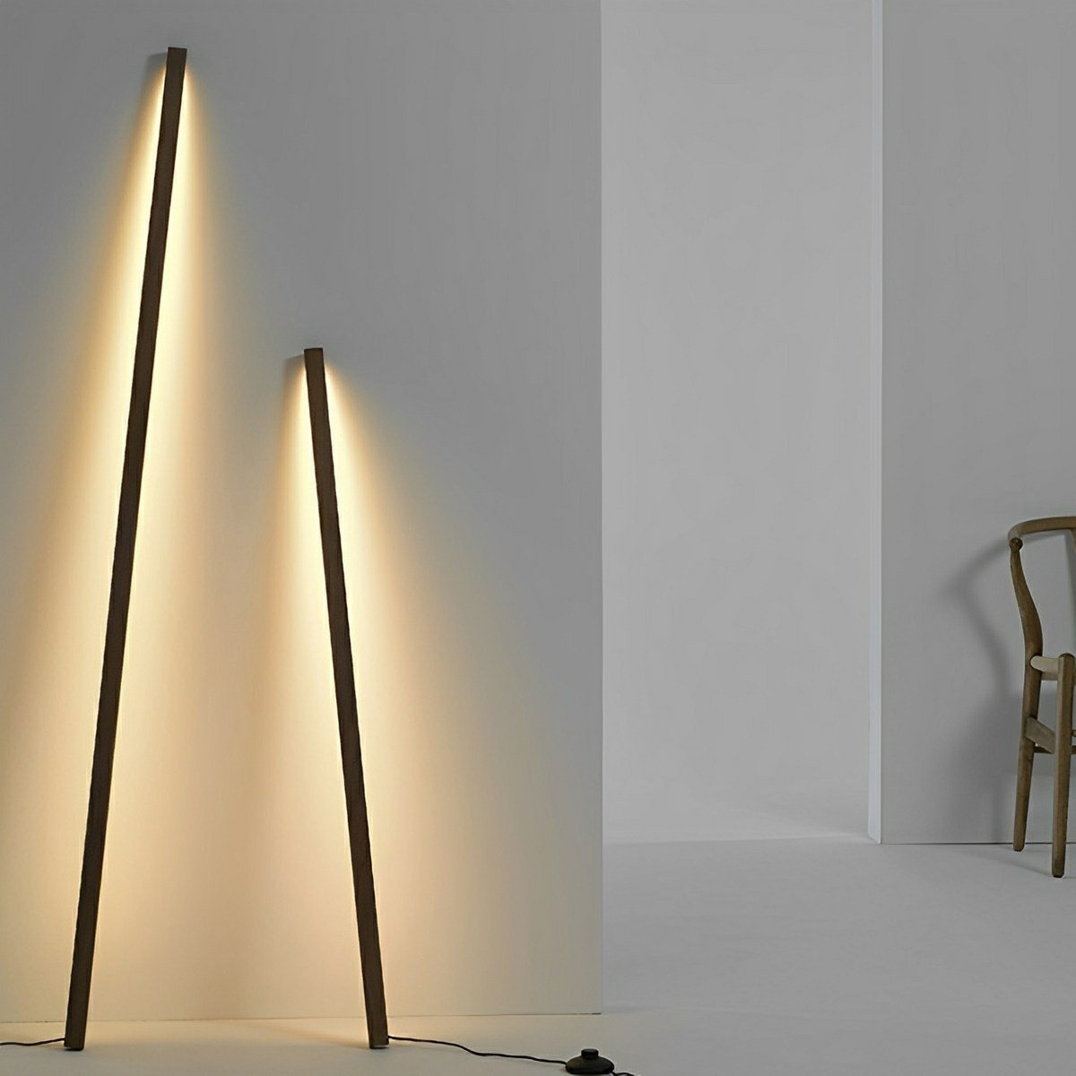 Modern Natural Wood LED Floor Lamp | Stepless Dimming Plug-In Light for Living Room 2